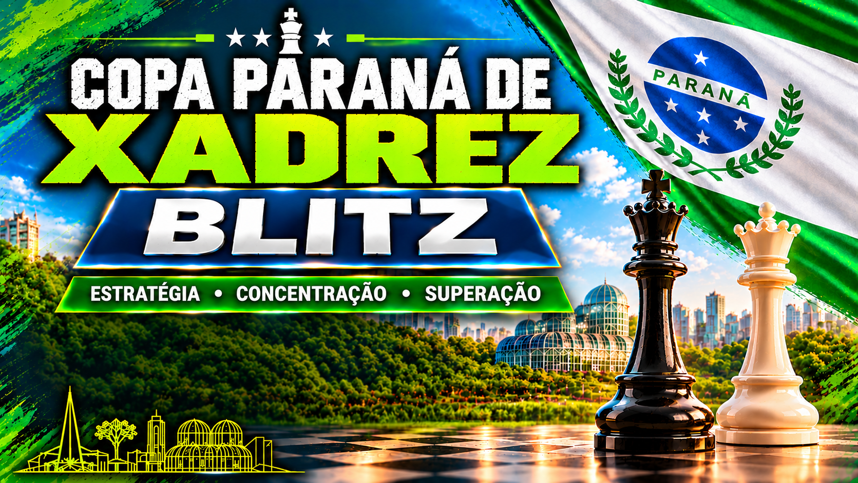 Banner do torneio COPA PARANA DE XADREZ BLITZ 2026